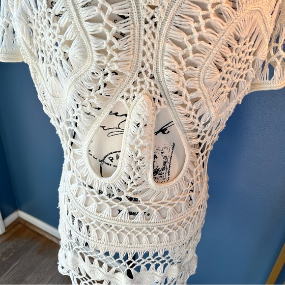 Python Cold Shoulder Crochet Tunic - Picture 5 of 13